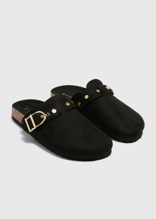 Black Closed Footbed Mules - Size 3 Image 1