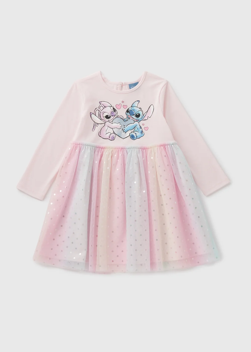 Disney Girls Pink Stich Mesh Dress - 1 half year to 2 Image 1