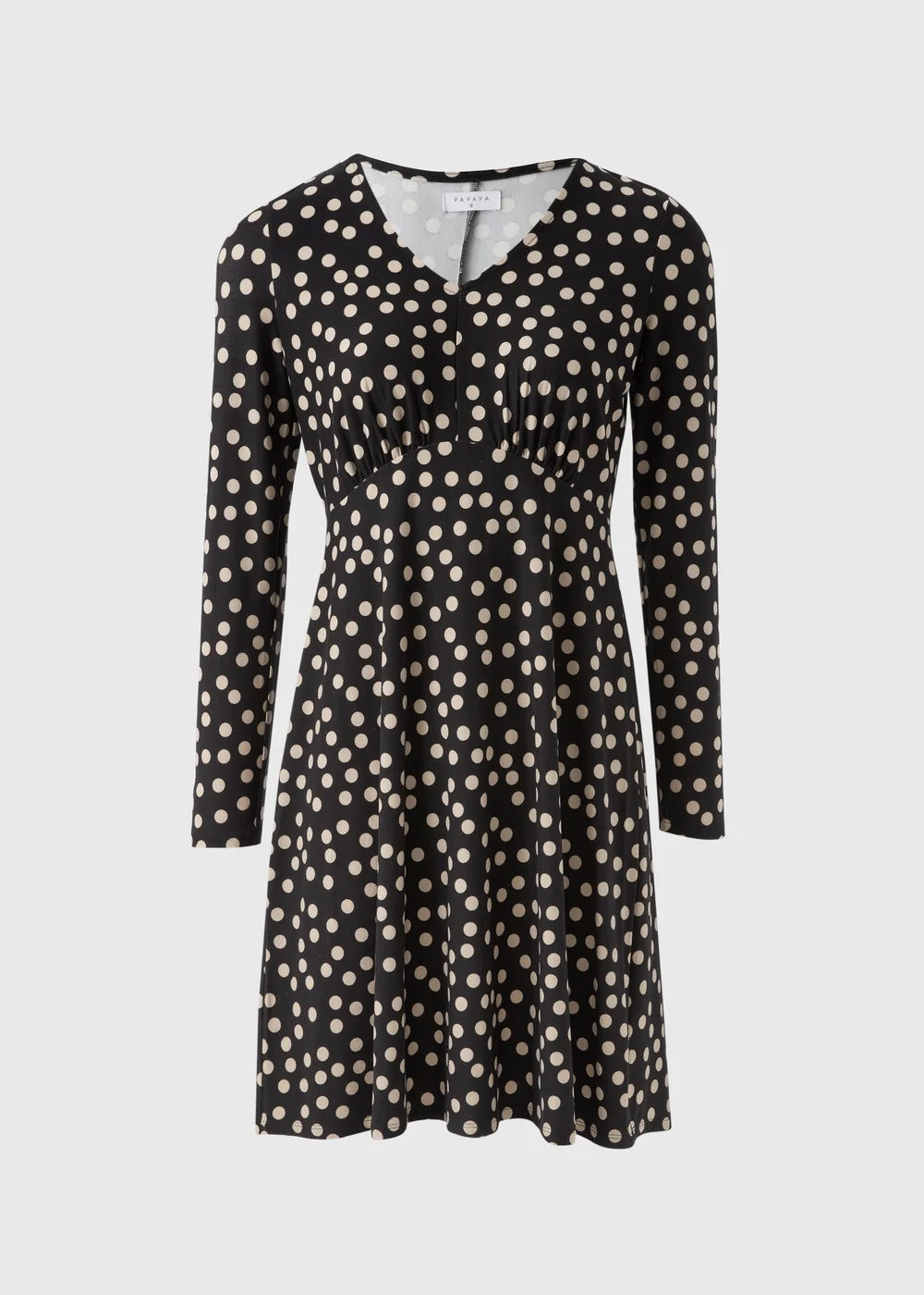 Black Polka Dot Long Sleeve Mini Dress - 8 Image 4