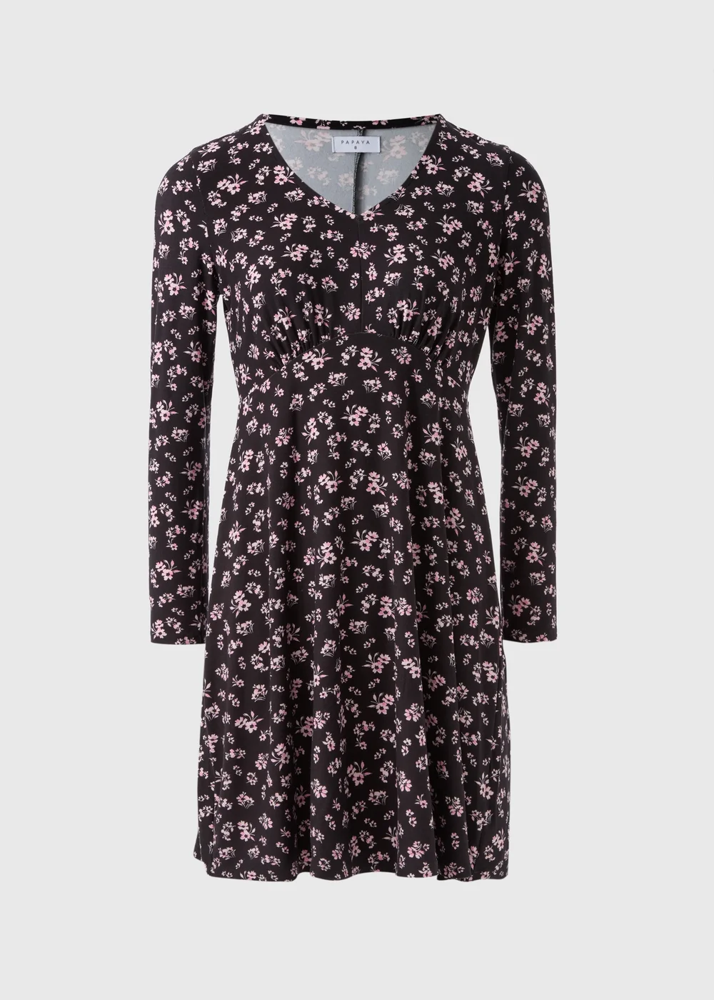 Pink Floral Long Sleeve Mini Dress - 8 Image 4