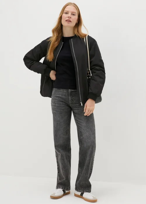 Black Ribbed Long Sleeve Top - 8 Image 3