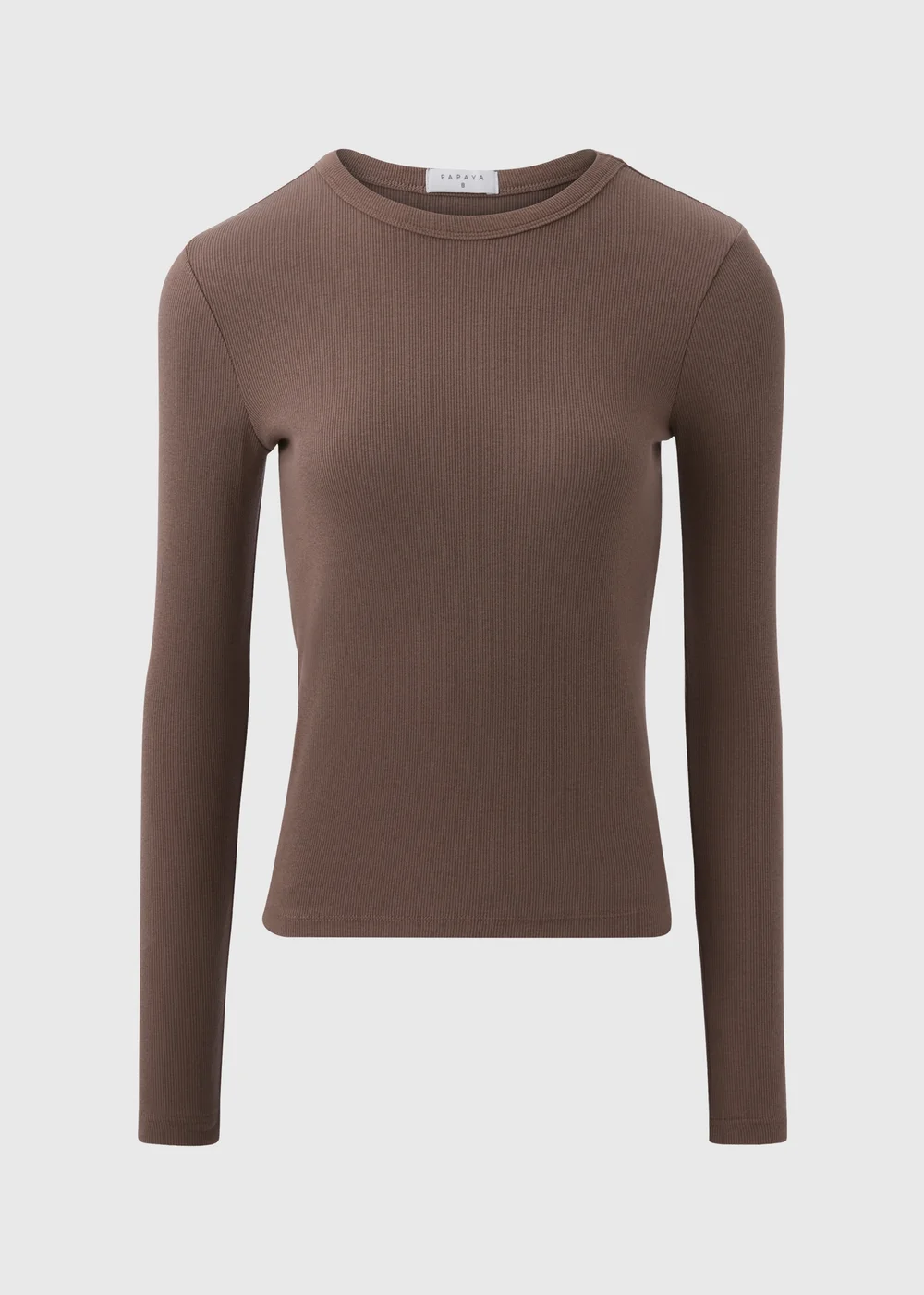 Beige Ribbed Long Sleeve Top - 8 Image 4