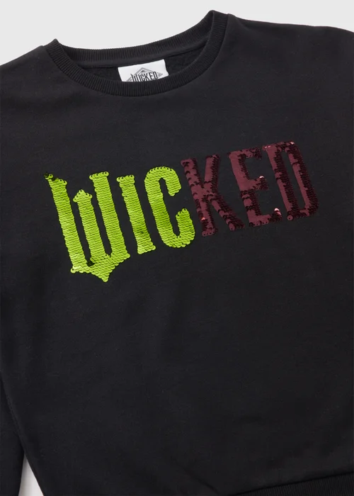 Wicked Girls Black Sequin Sweatshirt (7-15yrs) - 7 Yrs Image 2