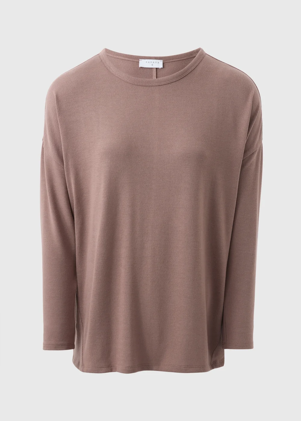 Beige Crew Neck Long Sleeve Top - S Image 4