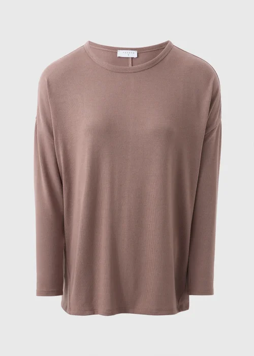 Beige Crew Neck Long Sleeve Top - S Image 4