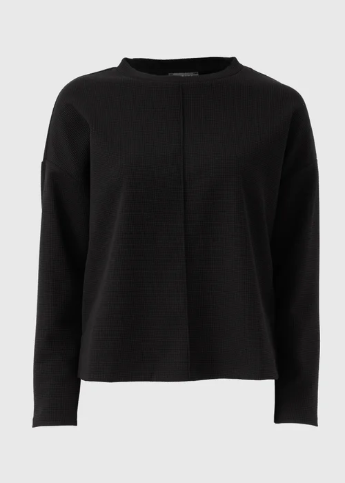Black Waffle Long Sleeve Top - S Image 4