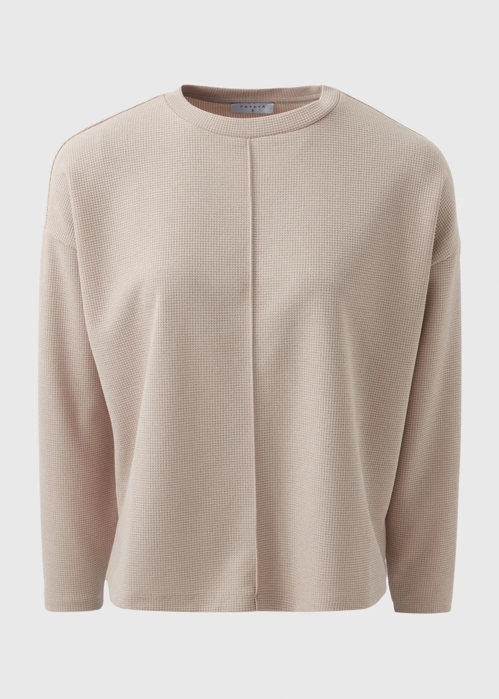 Cream Waffle Long Sleeve Top - S Image 4