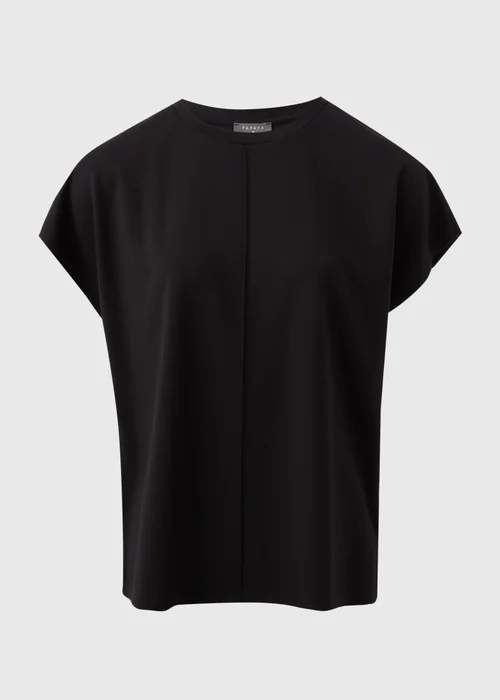 Black Short Sleeve Ponte Top - S Image 4