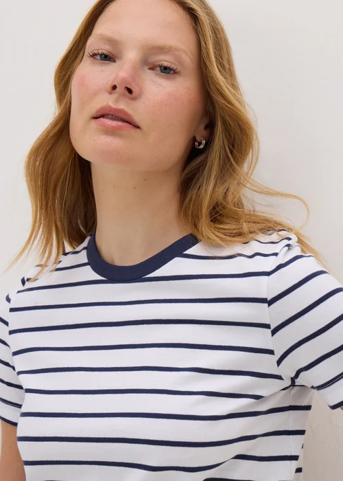 Navy Stripe Crew Neck T-Shirt - 8 Image 2