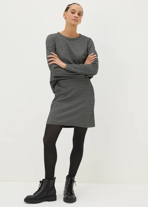 Black Jacquard Co Ord A Line Mini Skirt - 8 Image 1