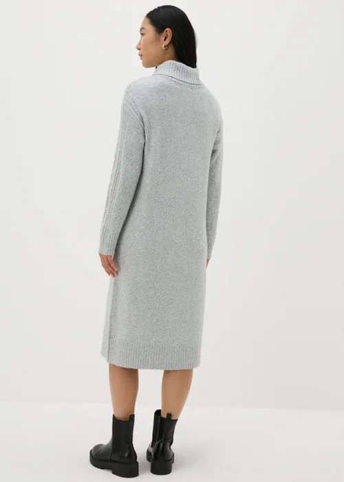 Et Vous Grey Roll Neck Knit Midi Dress - S Image 2