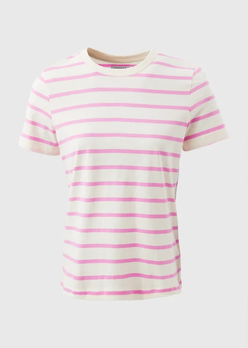 Pink Stripe Crew Neck T-Shirt - 8 Image 4