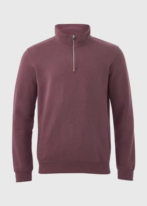 Burgundy Funnel Zip Sweatshirt - S Image 4