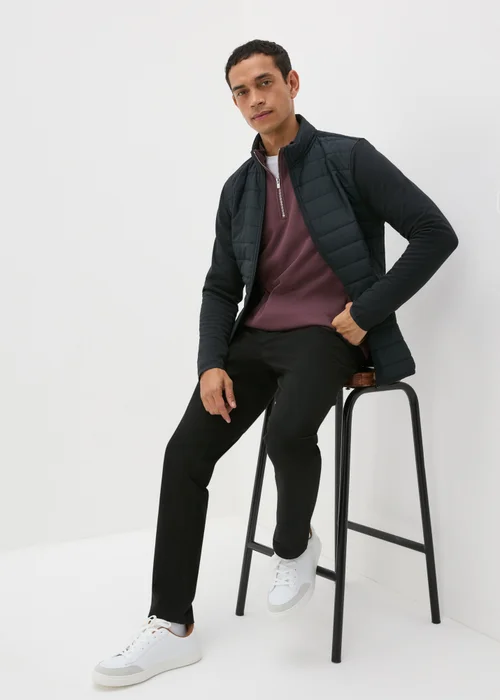 Burgundy Funnel Zip Sweatshirt - S Image 3