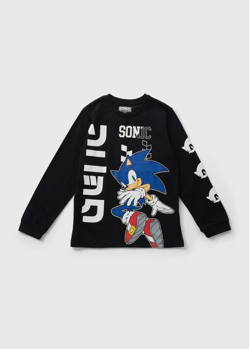 Sonic Boys Black Long Sleeve Top (5-13yrs) - 5 Yrs Image 1