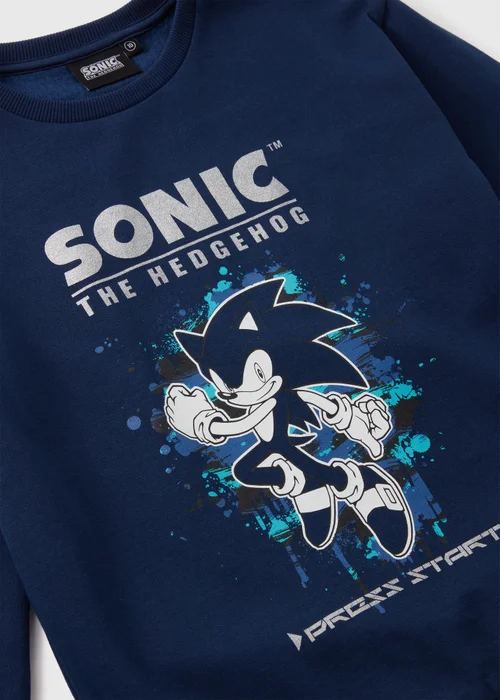 Sonic Navy Foil Sweatshirt (5-13yrs) - 5 Yrs Image 2
