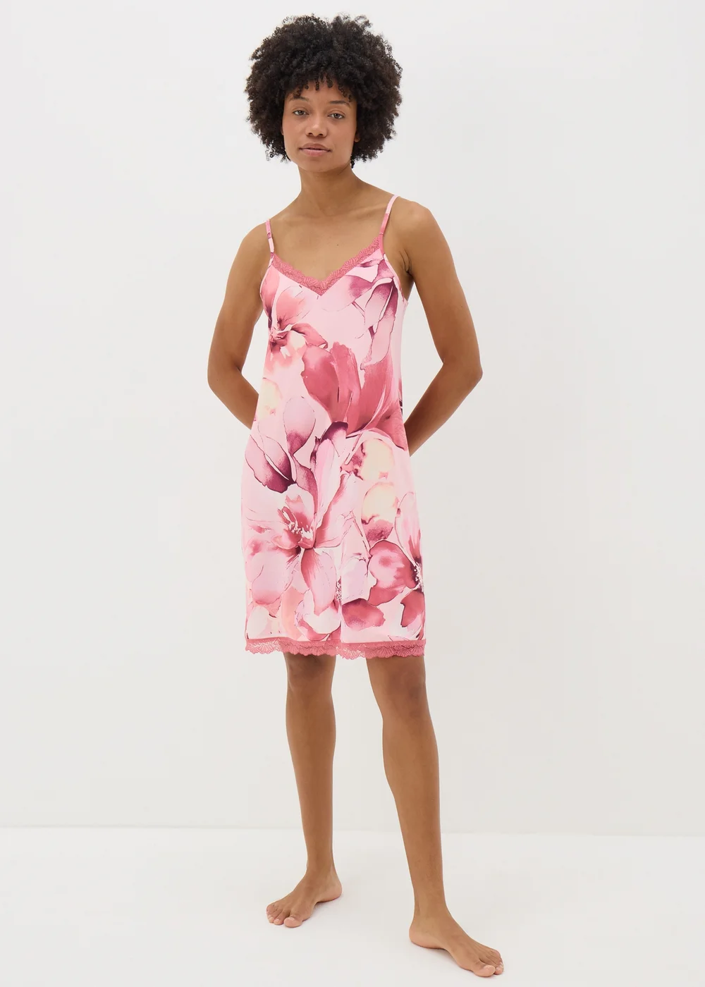 Pink Floral Chemise Nightie - Extra small Image 1
