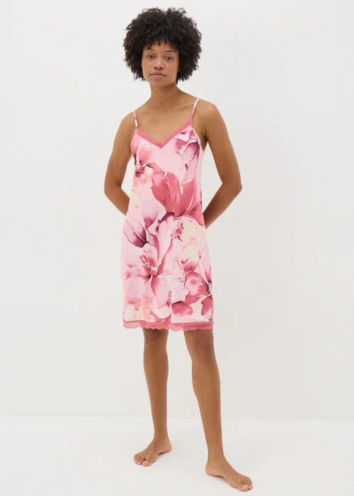Pink Floral Chemise Nightie - Extra small Image 1