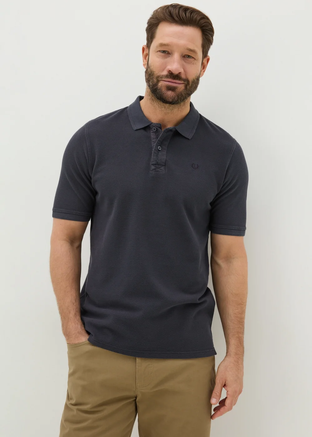 Lincoln Charcoal Washed Polo Shirt - S Image 1