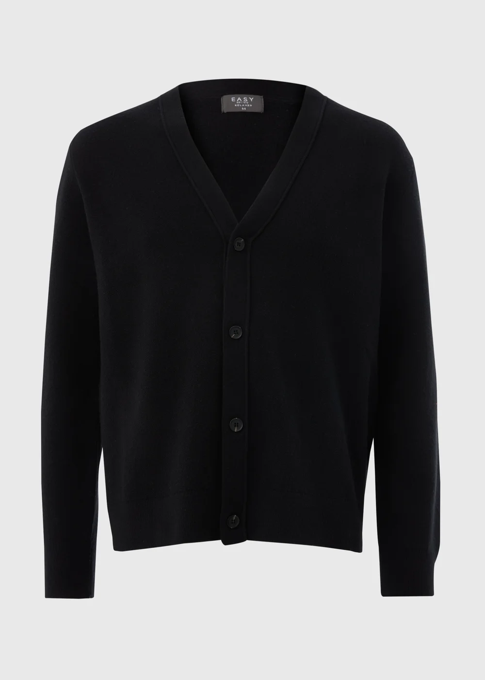 Black Button V-Neck Cardigan - S Image 4