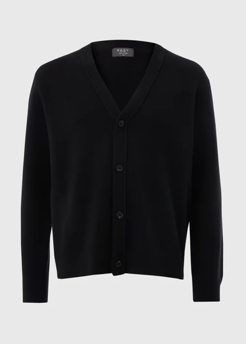 Black Button V-Neck Cardigan - S Image 4