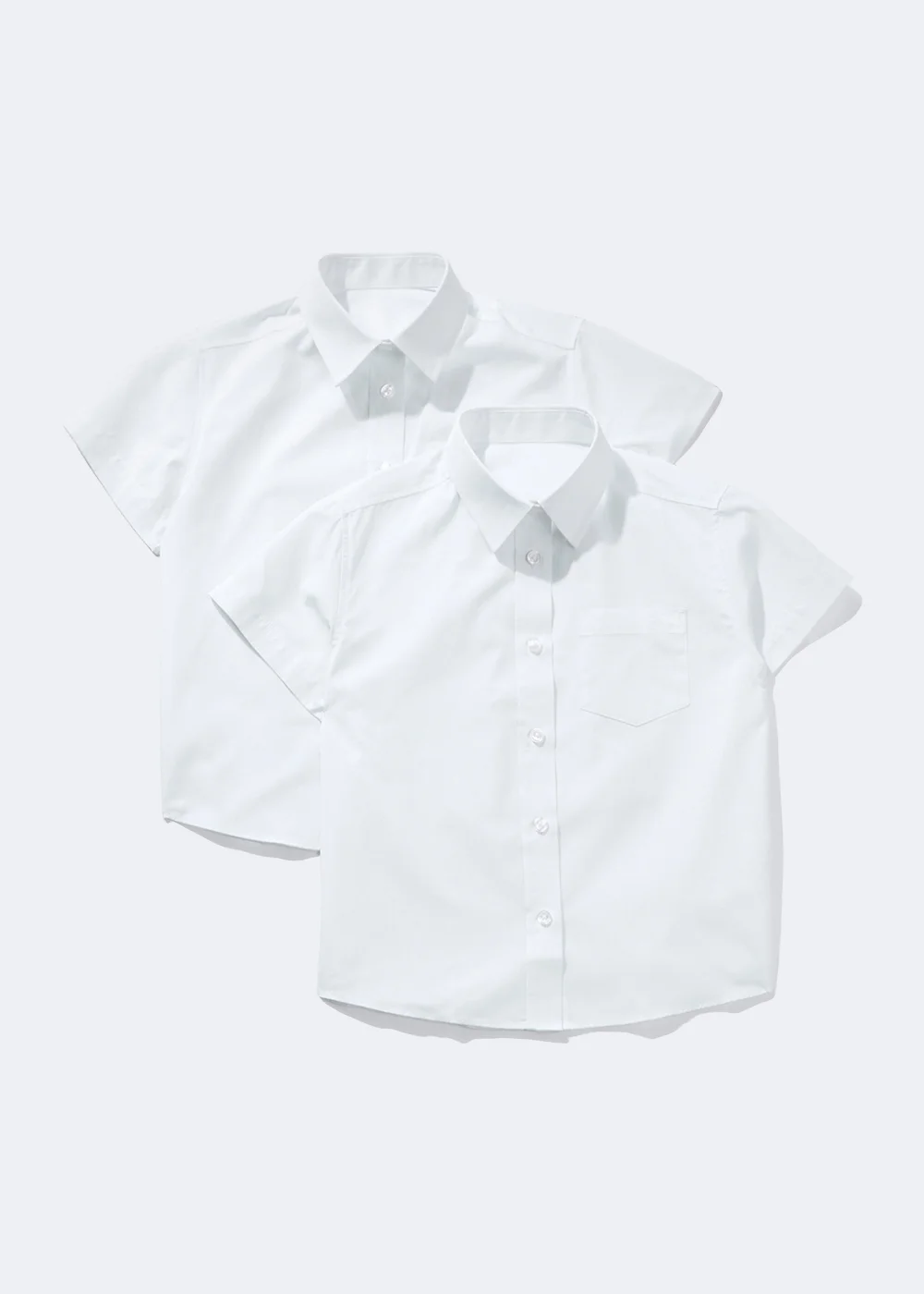 2 Pack Girls White Plus Fit School Blouses (6-16yrs) - 10 Yrs Image 1