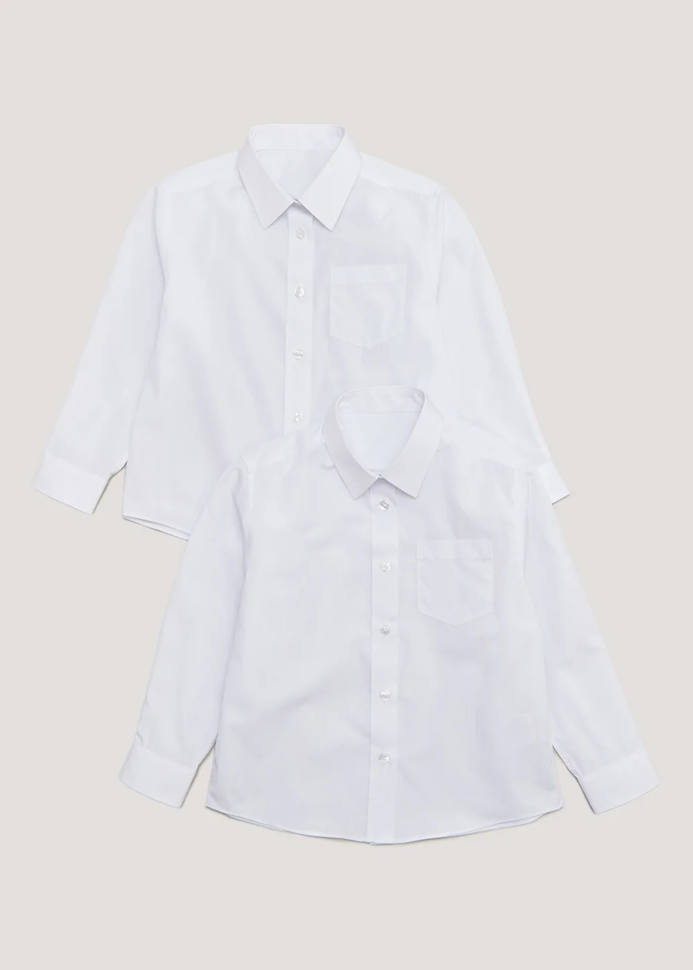 Girls 2 Pack White Plus Fit Long Sleeve School Blouses (6-16yrs) - 10 Yrs Image 1
