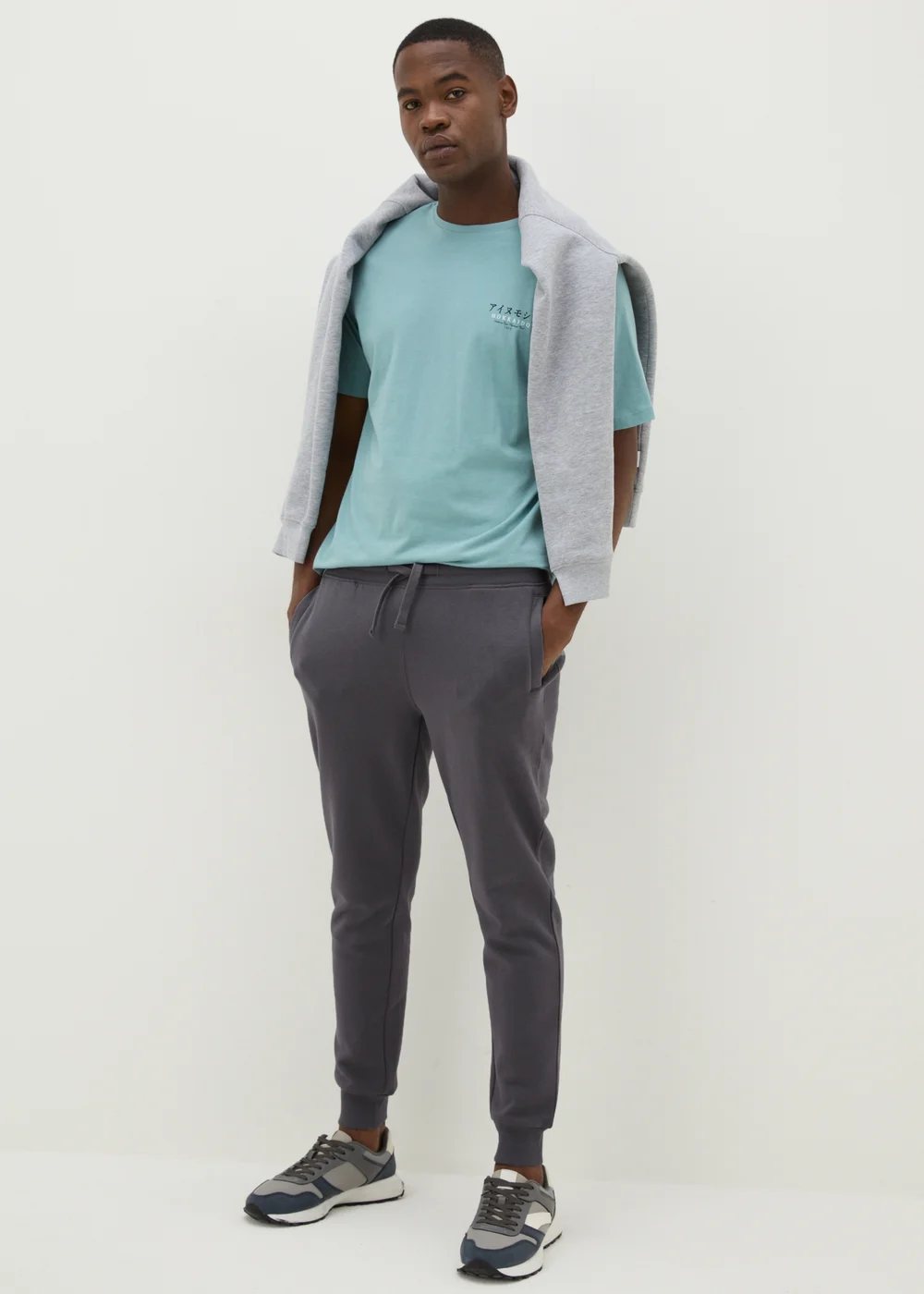 Grey Slim Fit Jogging Bottoms - XS Image 1