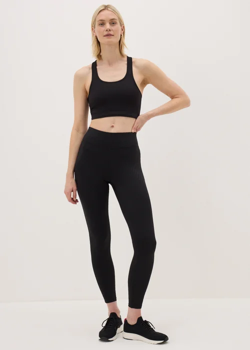 Souluxe Black Textured Leggings - 8 Image 1