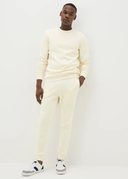 Cream Slim Fit Jogging Bottoms - XS Image 3