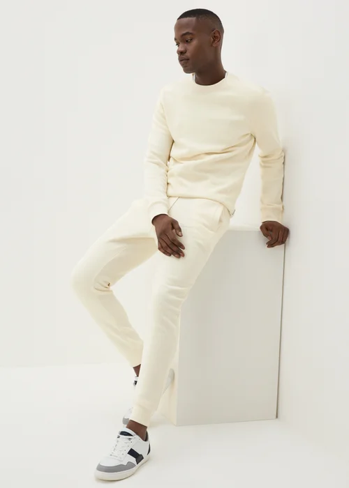 Cream Slim Fit Jogging Bottoms - XS Image 1