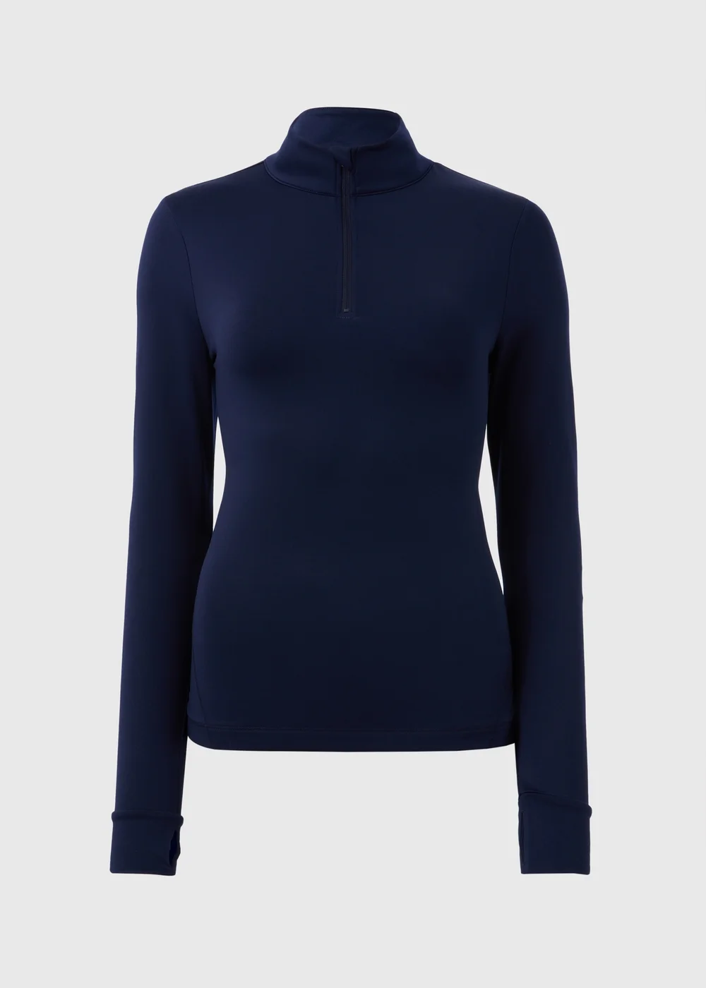 Souluxe Navy Brushed Half Zip Long Sleeved Top - S Image 4