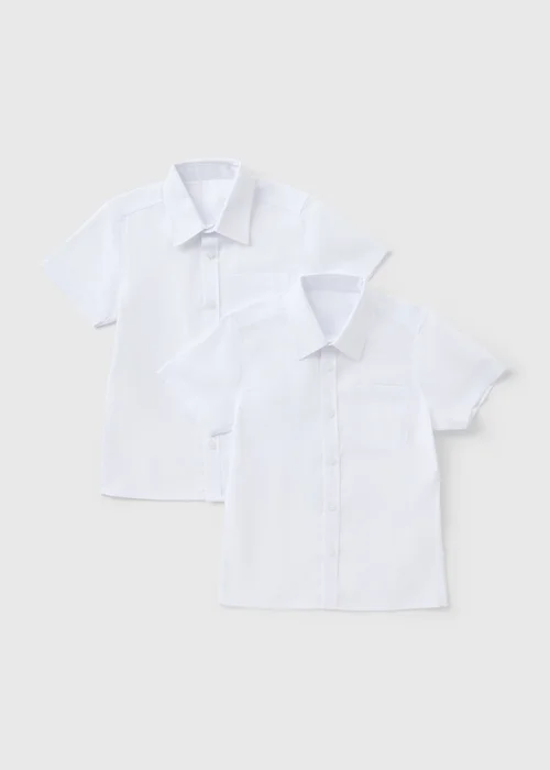 2 Pack Boys White Slim Fit School Shirts (4-16yrs) - 4 Yrs Image 1