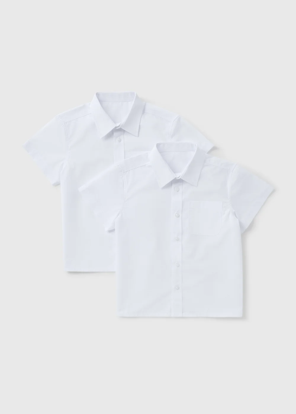 Boys 2 Pack White Plus Fit Short Sleeve School Shirts (6-16yrs) - 10 Yrs Image 1