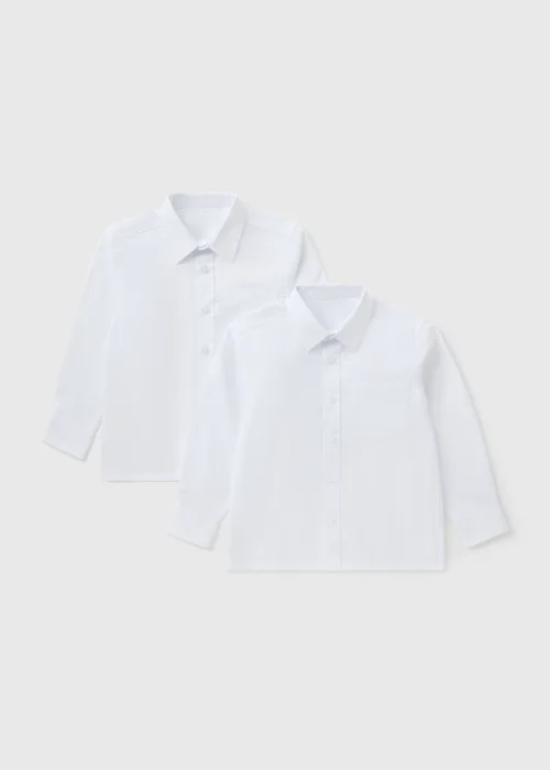 Boys 2 Pack White School Shirts (4-16yrs) - 4 Yrs Image 1