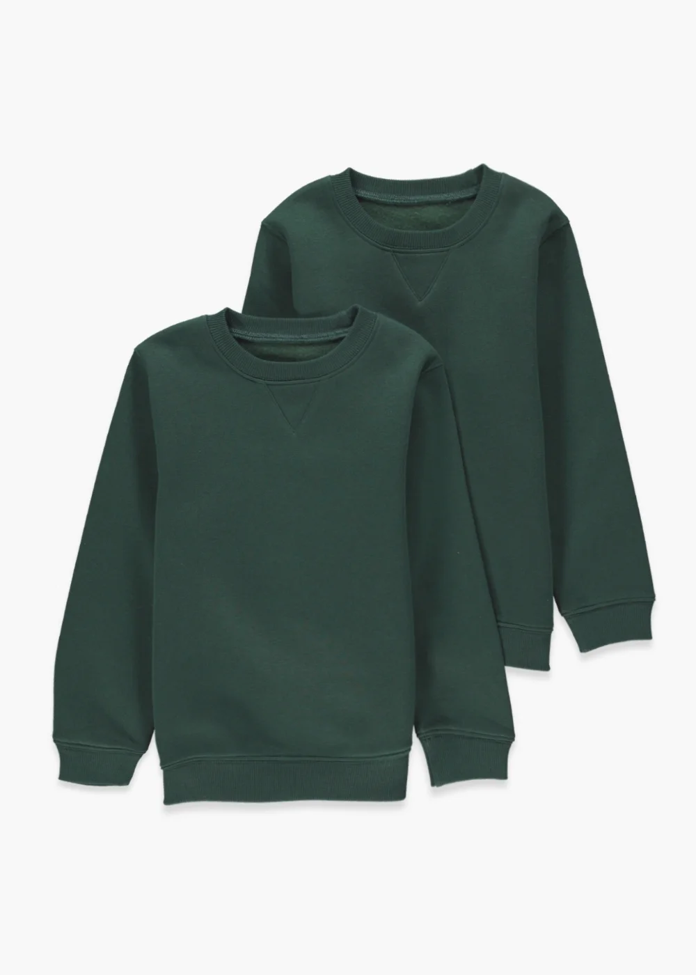 Kids 2 Pack Green Crew Neck School Sweatshirts (3-13yrs) - 4 Yrs Image 1