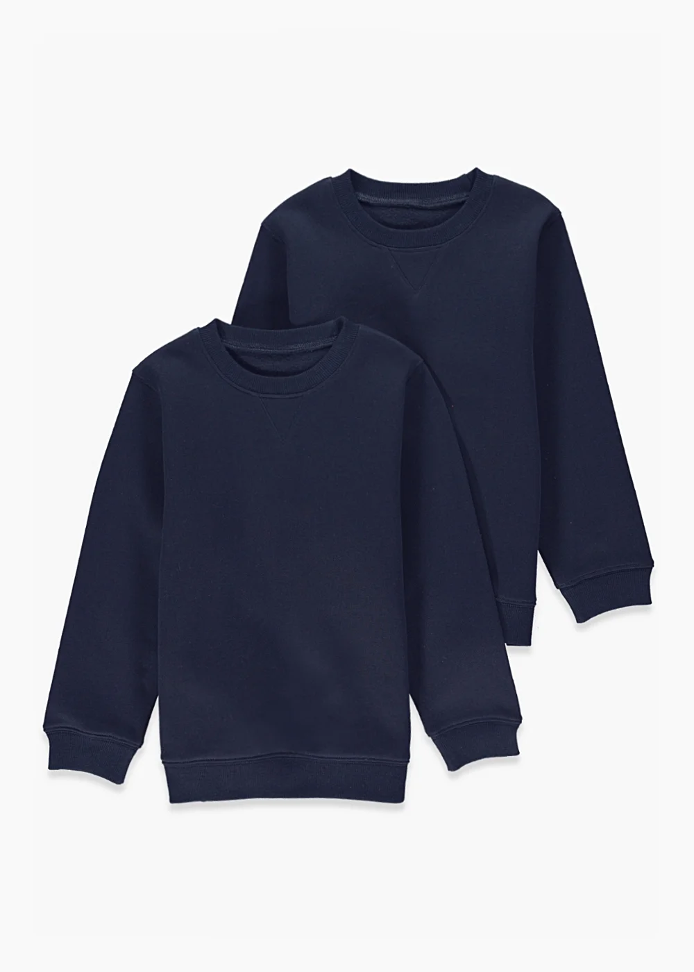 Kids 2 Pack Navy Crew Neck School Sweatshirts (3-13yrs) - 4 Yrs Image 1