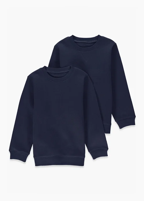 Kids 2 Pack Navy Crew Neck School Sweatshirts (3-13yrs) - 4 Yrs Image 1