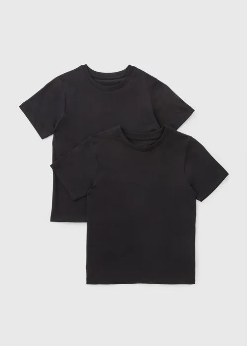 2 Pack Kids Black T-Shirts (3-16yrs) - 3 Yrs Image 1