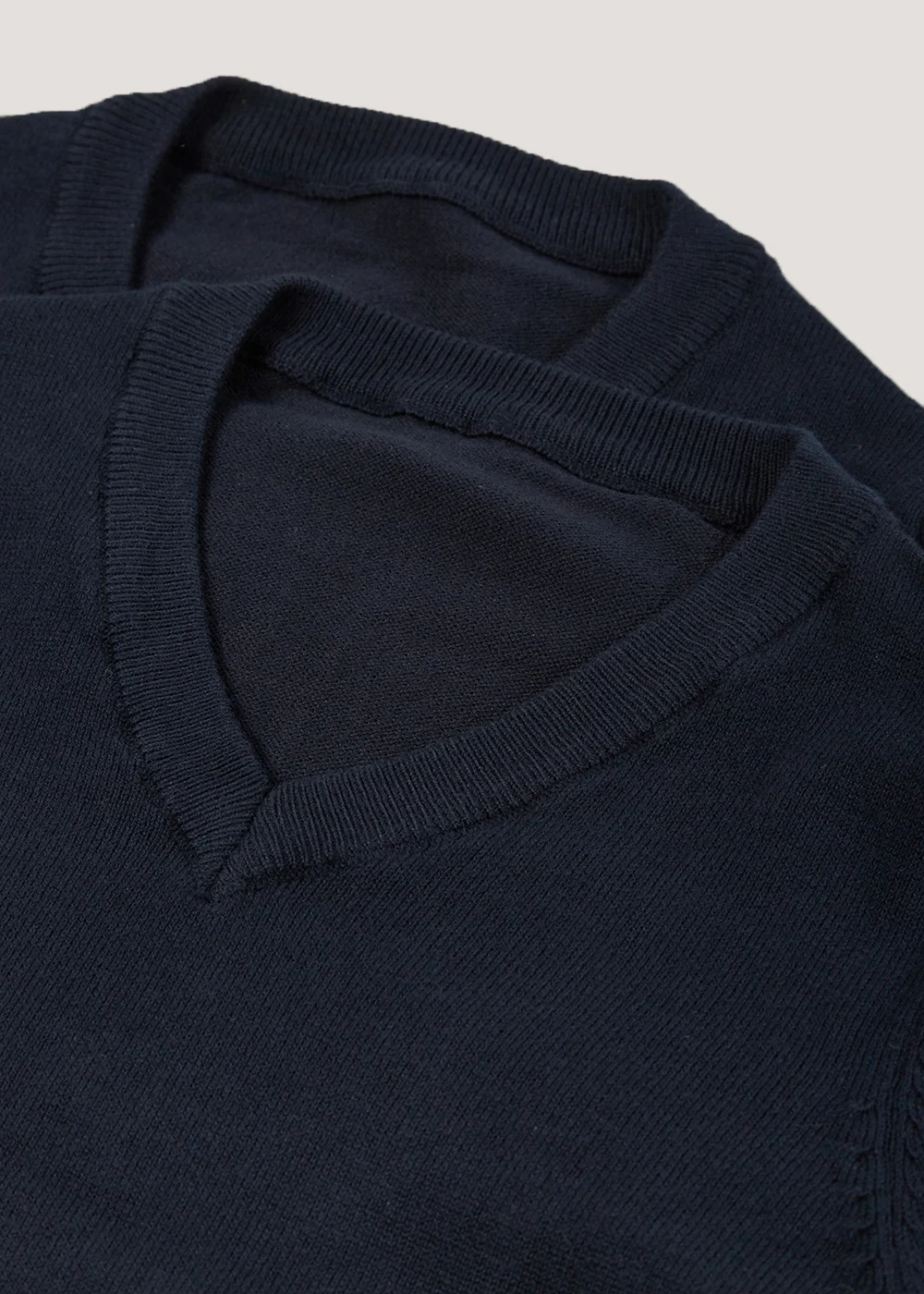 2 Pack Kids Navy V Neck School Jumper (4-13yrs) - 4 Yrs Image 2