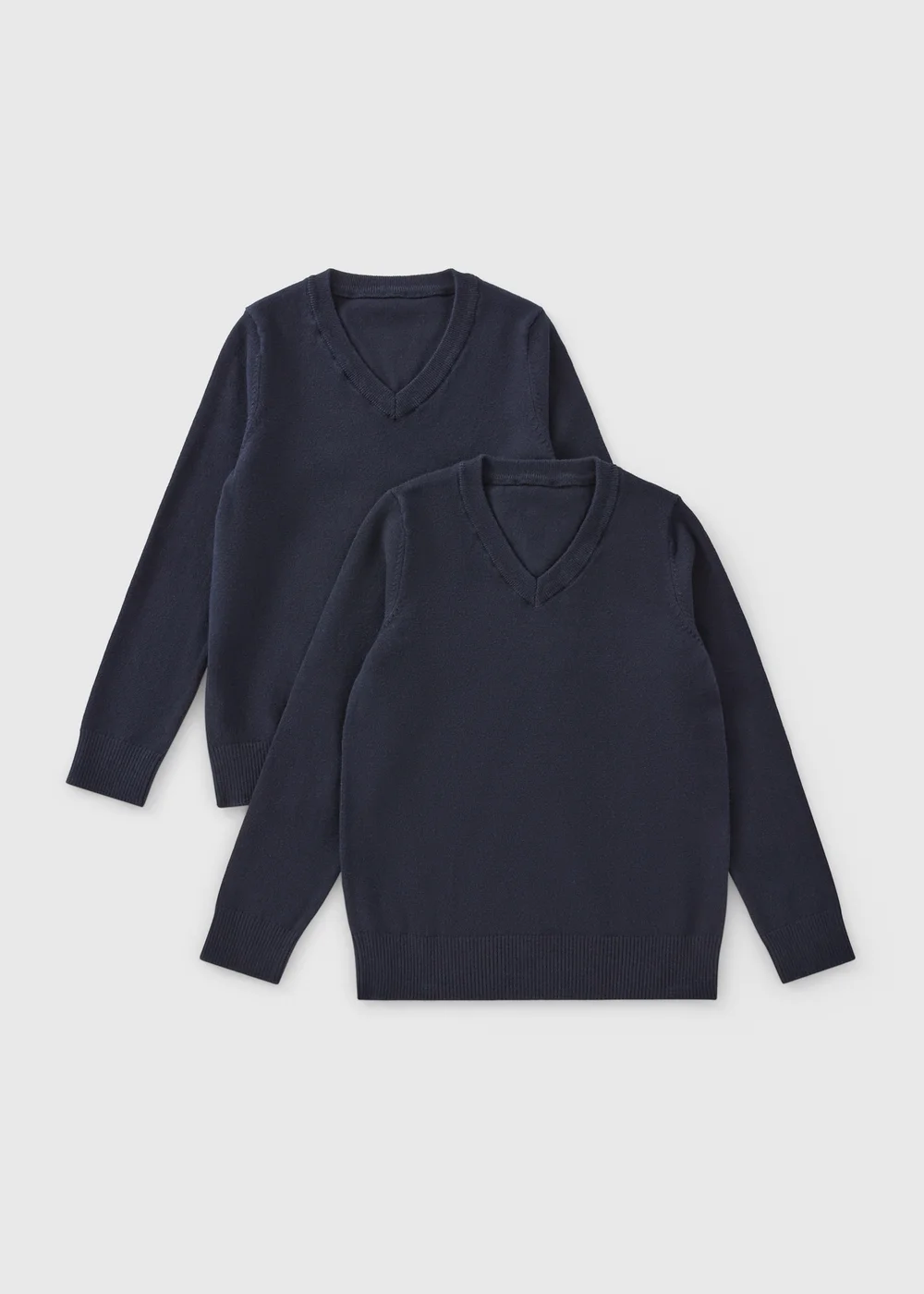 2 Pack Kids Navy V Neck School Jumper (4-13yrs) - 4 Yrs Image 1
