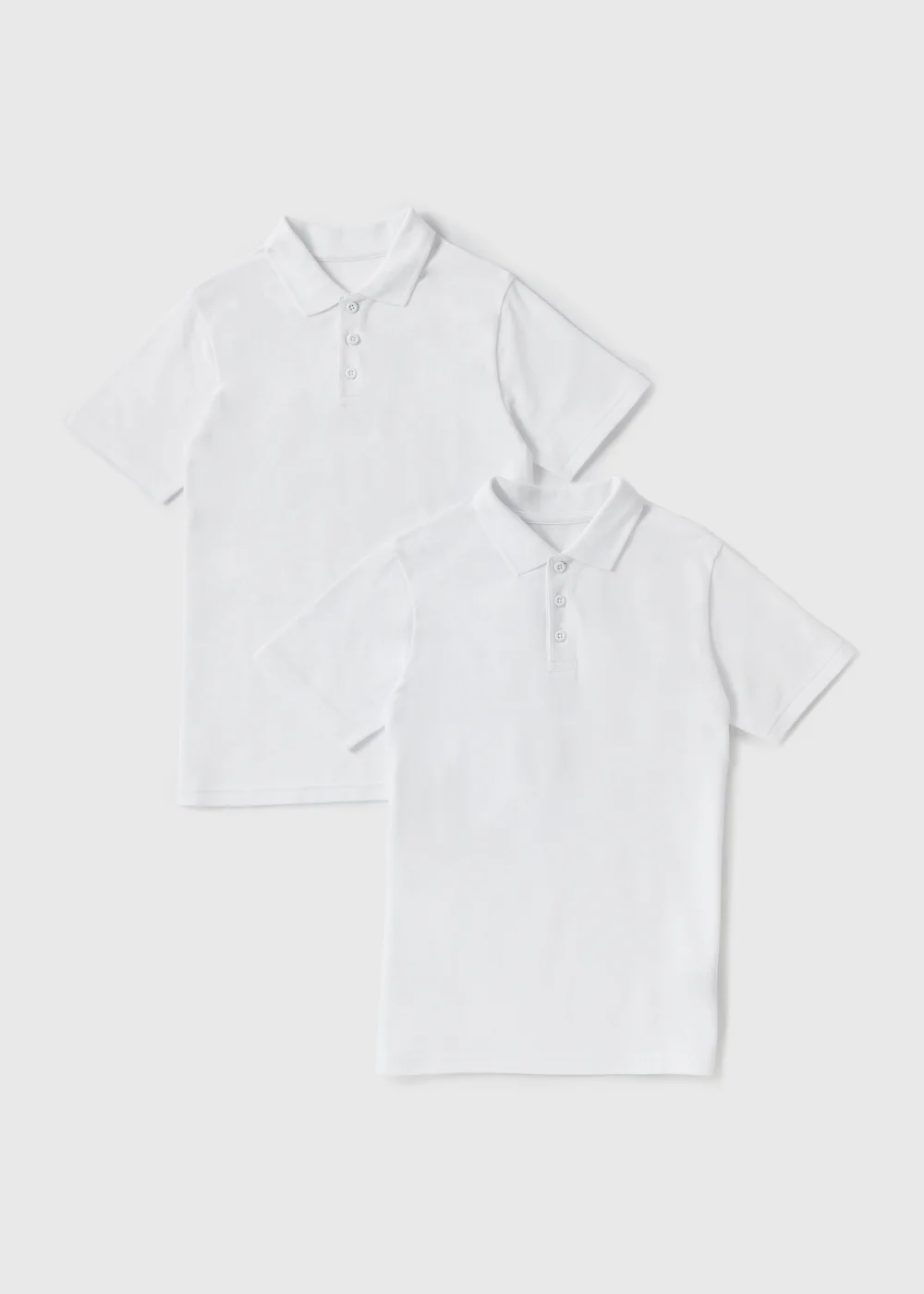 2 Pack White Slim Fit Polo Shirts (3-16yrs) - 3 Yrs Image 1