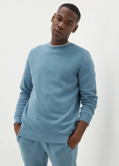 Blue Crew Neck Sweatshirt - Small Image 1