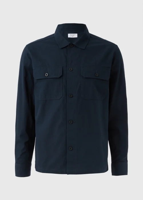 Navy Button Up Shacket - S Image 4