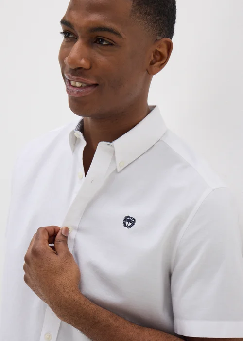 White Short Sleeve Oxford Shirt - S Image 3