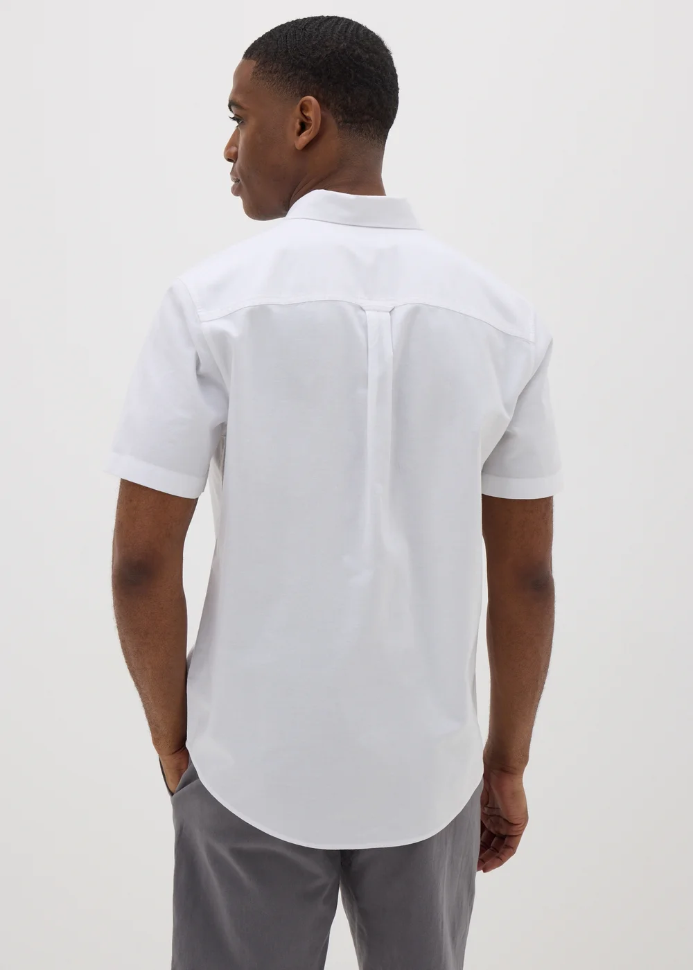 White Short Sleeve Oxford Shirt - S Image 2