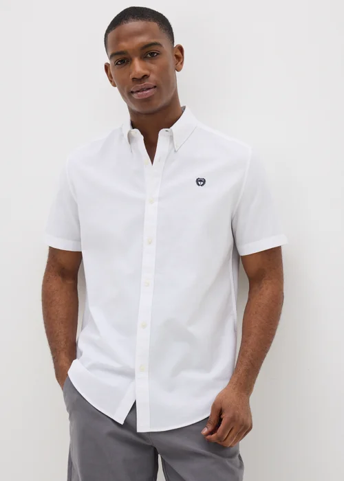 White Short Sleeve Oxford Shirt - S Image 1