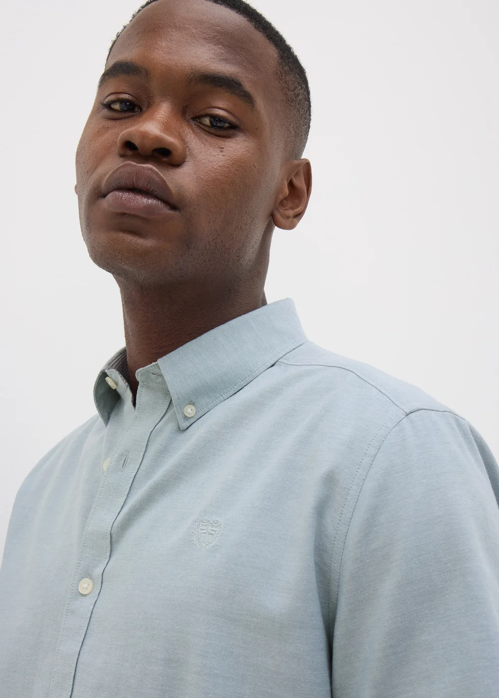 Green Chambray Short Sleeve Oxford Shirt - S Image 2