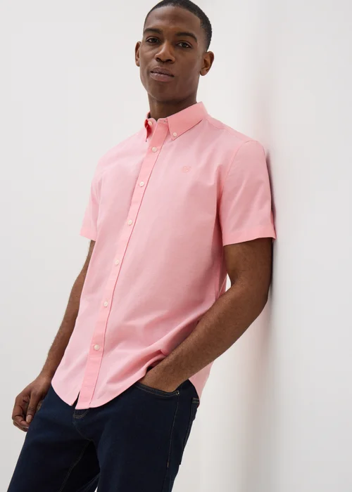 Pink Chambray Short Sleeve Oxford Shirt - S Image 1