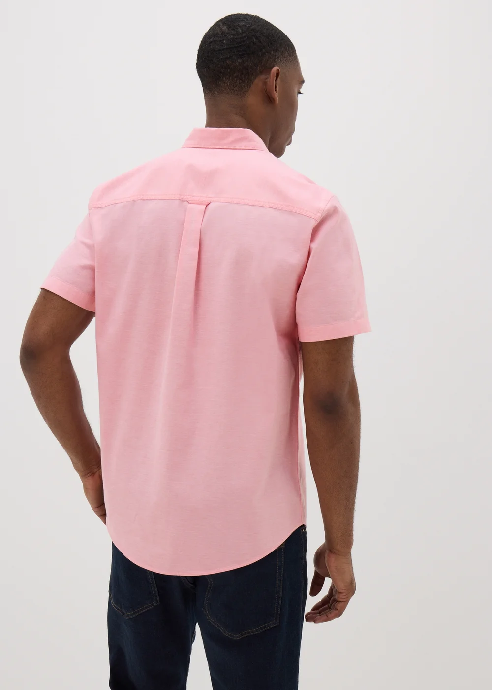 Pink Chambray Short Sleeve Oxford Shirt - S Image 2